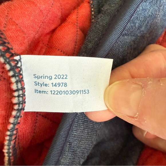 Marine Layer Cut & Sew Corbet Colorblock Pullover in Mood Indigo/Red - Picture 12 of 12